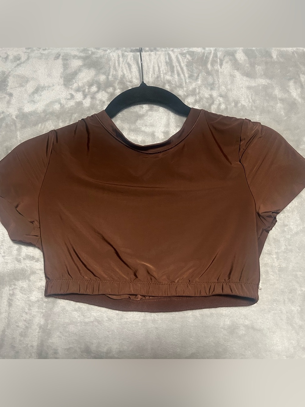 Aerie Smoothez Cap Sleeve Crop Top Women’s Medium Brown